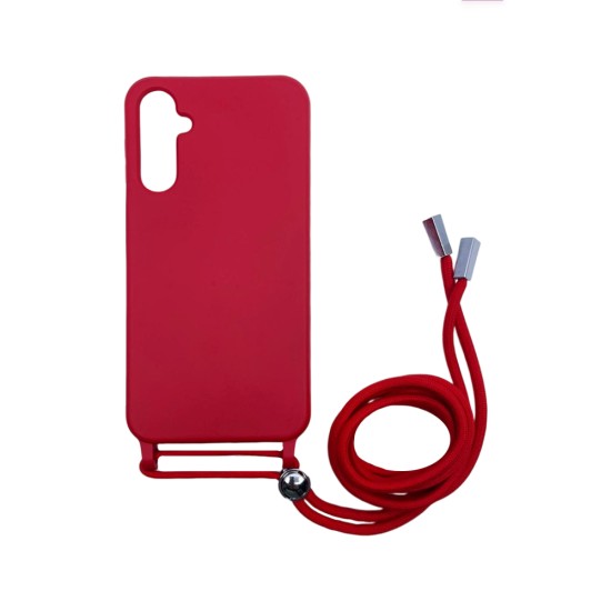 Silicone Case with String for Samsung Galaxy A34 5g Red